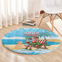 Christmas In July Round Carpet I Am The Flamingo Elf - Wonder Print Shop