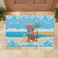 Christmas In July Rubber Doormat I Am The Flamingo Elf - Wonder Print Shop