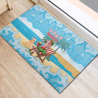 Christmas In July Rubber Doormat I Am The Flamingo Elf - Wonder Print Shop