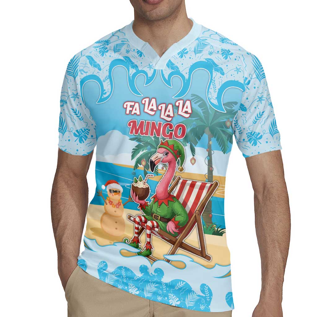 Christmas In July Rugby Jersey I Am The Flamingo Elf - Wonder Print Shop