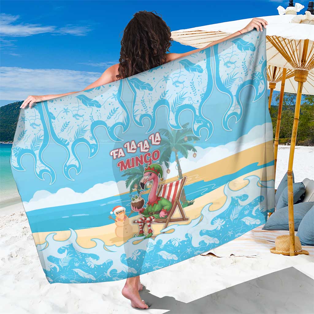 Christmas In July Sarong I Am The Flamingo Elf - Wonder Print Shop