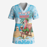Christmas In July Scrub Top I Am The Flamingo Elf - Wonder Print Shop