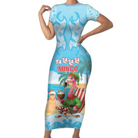 Christmas In July Short Sleeve Bodycon Dress I Am The Flamingo Elf - Wonder Print Shop