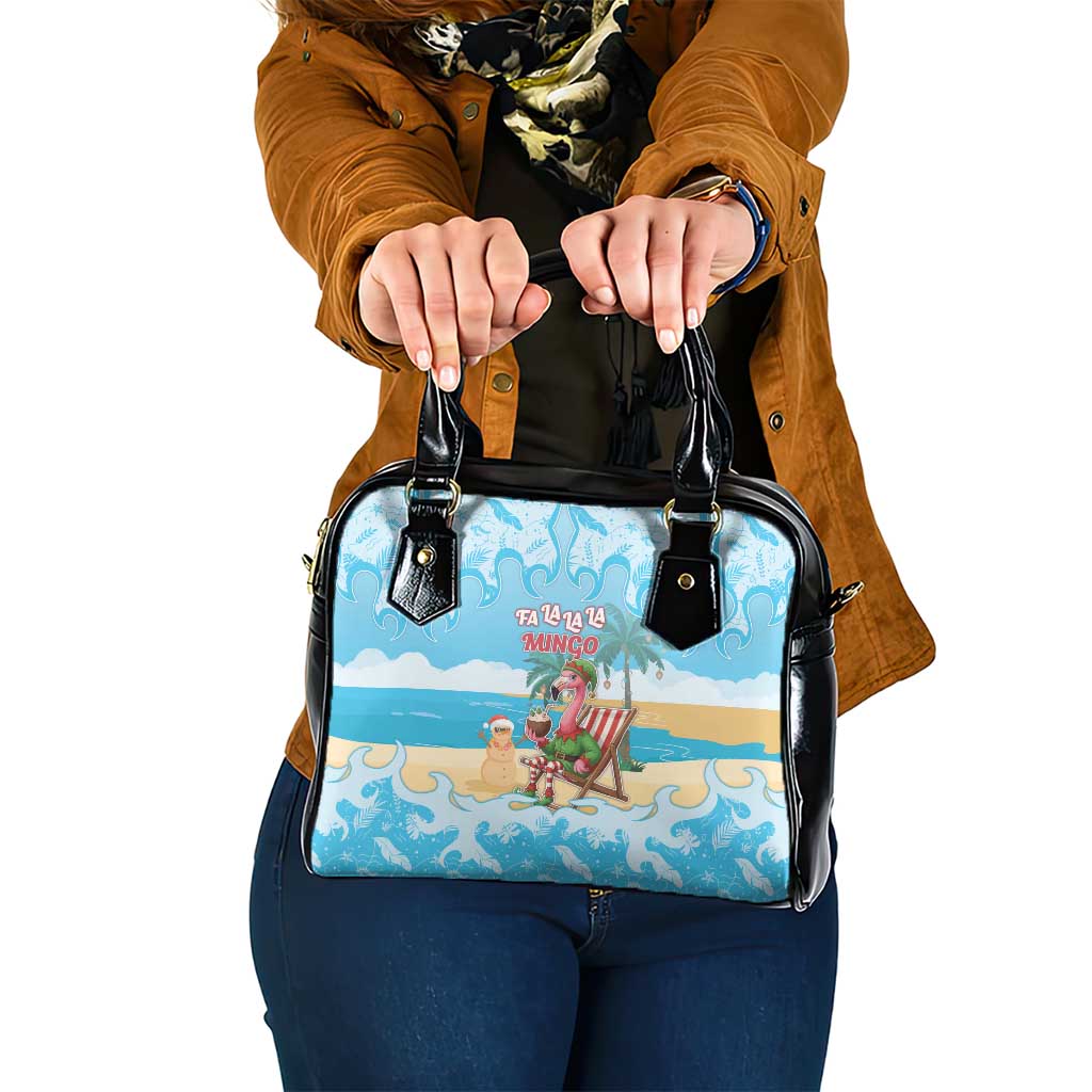Christmas In July Shoulder Handbag I Am The Flamingo Elf - Wonder Print Shop