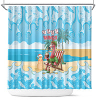 Christmas In July Shower Curtain I Am The Flamingo Elf - Wonder Print Shop