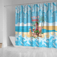 Christmas In July Shower Curtain I Am The Flamingo Elf - Wonder Print Shop