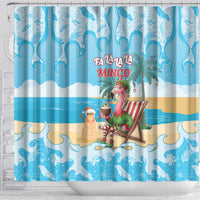 Christmas In July Shower Curtain I Am The Flamingo Elf - Wonder Print Shop