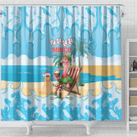 Christmas In July Shower Curtain I Am The Flamingo Elf - Wonder Print Shop