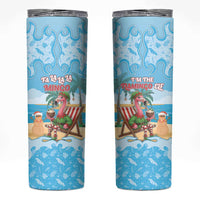 Christmas In July Skinny Tumbler I Am The Flamingo Elf - Wonder Print Shop
