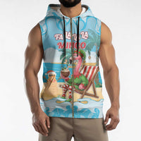 Christmas In July Sleeveless Zip Hoodie I Am The Flamingo Elf - undefined