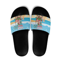 Christmas In July Slide Sandals I Am The Flamingo Elf - Wonder Print Shop