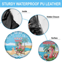 Christmas In July Spare Tire Cover I Am The Flamingo Elf - Wonder Print Shop