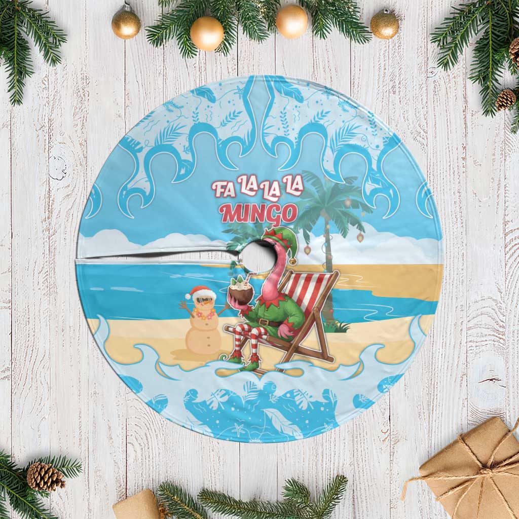 Christmas In July Tree Skirt I Am The Flamingo Elf - Wonder Print Shop