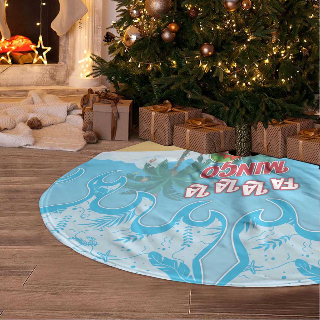 Christmas In July Tree Skirt I Am The Flamingo Elf - Wonder Print Shop