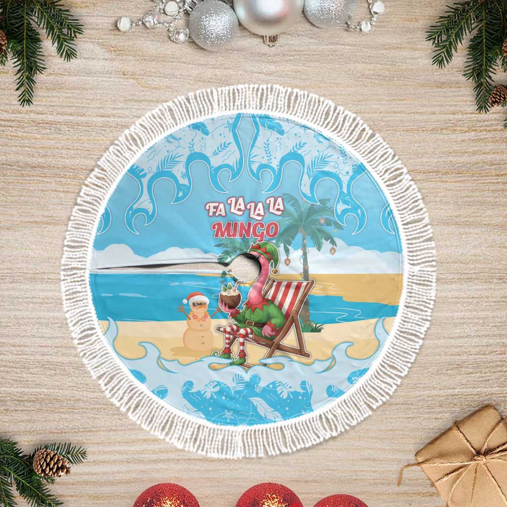Christmas In July Tree Skirt I Am The Flamingo Elf - Wonder Print Shop
