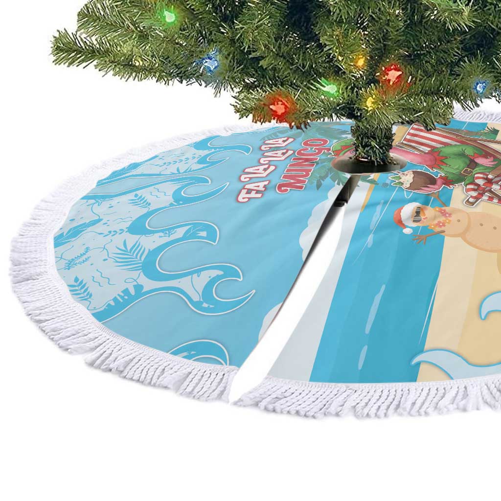 Christmas In July Tree Skirt I Am The Flamingo Elf - Wonder Print Shop