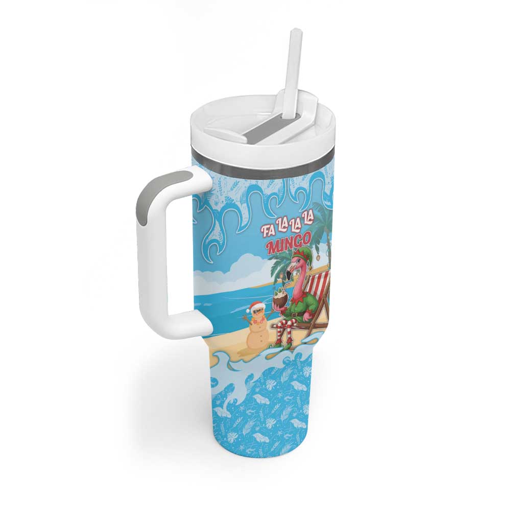 Christmas In July Tumbler With Handle I Am The Flamingo Elf - Wonder Print Shop