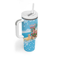 Christmas In July Tumbler With Handle I Am The Flamingo Elf - Wonder Print Shop