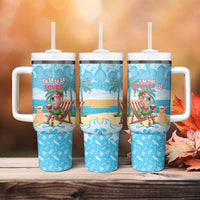 Christmas In July Tumbler With Handle I Am The Flamingo Elf - Wonder Print Shop