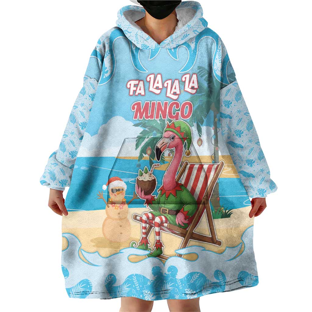 Christmas In July Wearable Blanket Hoodie I Am The Flamingo Elf - Wonder Print Shop