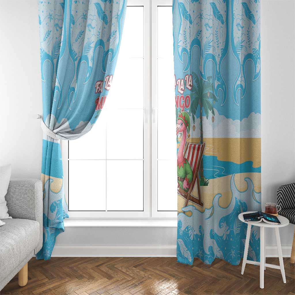 Christmas In July Window Curtain I Am The Flamingo Elf - Wonder Print Shop