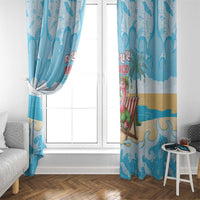 Christmas In July Window Curtain I Am The Flamingo Elf - Wonder Print Shop