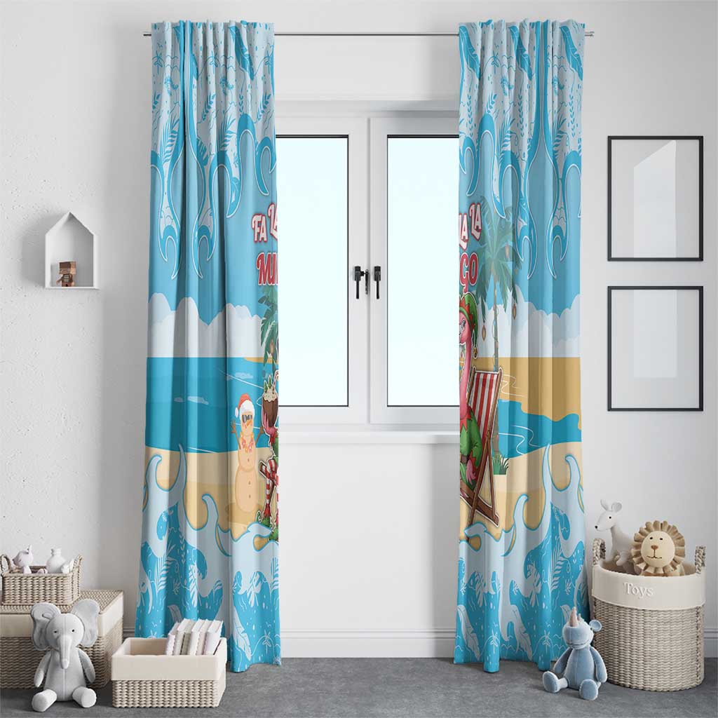 Christmas In July Window Curtain I Am The Flamingo Elf - Wonder Print Shop
