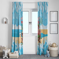 Christmas In July Window Curtain I Am The Flamingo Elf - Wonder Print Shop