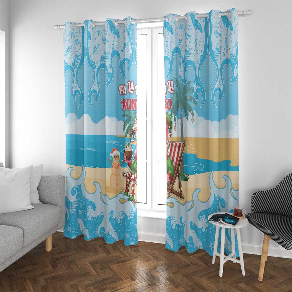 Christmas In July Window Curtain I Am The Flamingo Elf - Wonder Print Shop