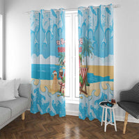 Christmas In July Window Curtain I Am The Flamingo Elf - Wonder Print Shop