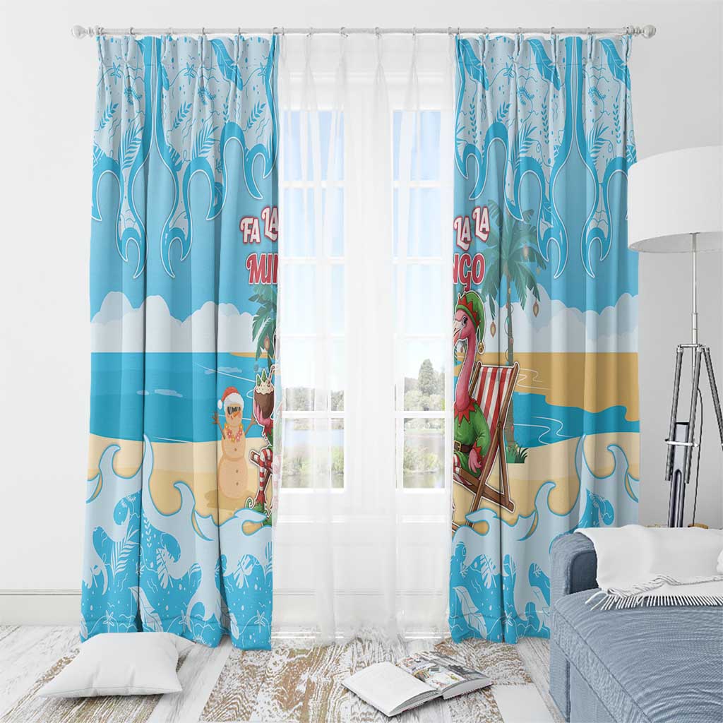 Christmas In July Window Curtain I Am The Flamingo Elf - Wonder Print Shop