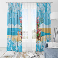 Christmas In July Window Curtain I Am The Flamingo Elf - Wonder Print Shop