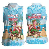 Christmas In July Women Sleeveless Polo Shirt I Am The Flamingo Elf - Wonder Print Shop