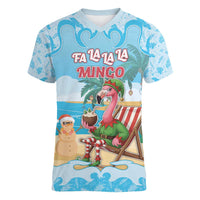 Christmas In July Women V-Neck T-Shirt I Am The Flamingo Elf - Wonder Print Shop