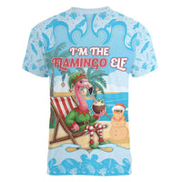 Christmas In July Women V-Neck T-Shirt I Am The Flamingo Elf - Wonder Print Shop