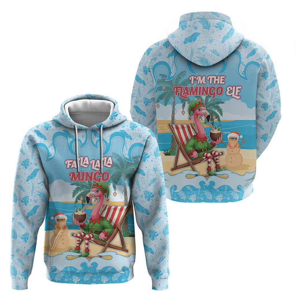 Christmas In July Zip Hoodie I Am The Flamingo Elf - Wonder Print Shop