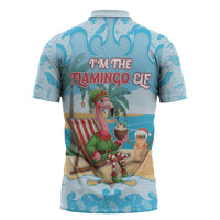 Christmas In July Zipper Polo Shirt I Am The Flamingo Elf - Wonder Print Shop
