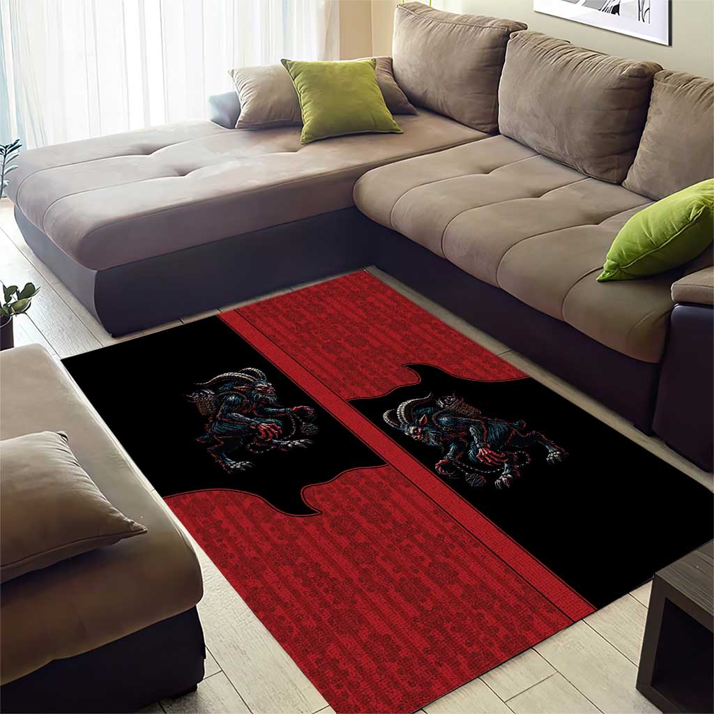 Western Yoke Area Rug Krampus Christmas Horror Style - Wonder Print Shop