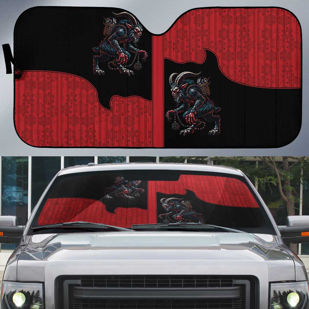 Western Yoke Auto Sun Shade Krampus Christmas Horror Style - Wonder Print Shop