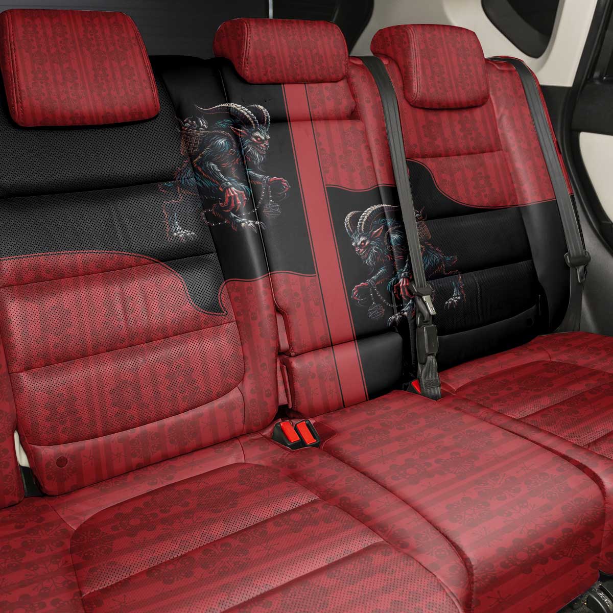 Western Yoke Back Car Seat Cover Krampus Christmas Horror Style - Wonder Print Shop