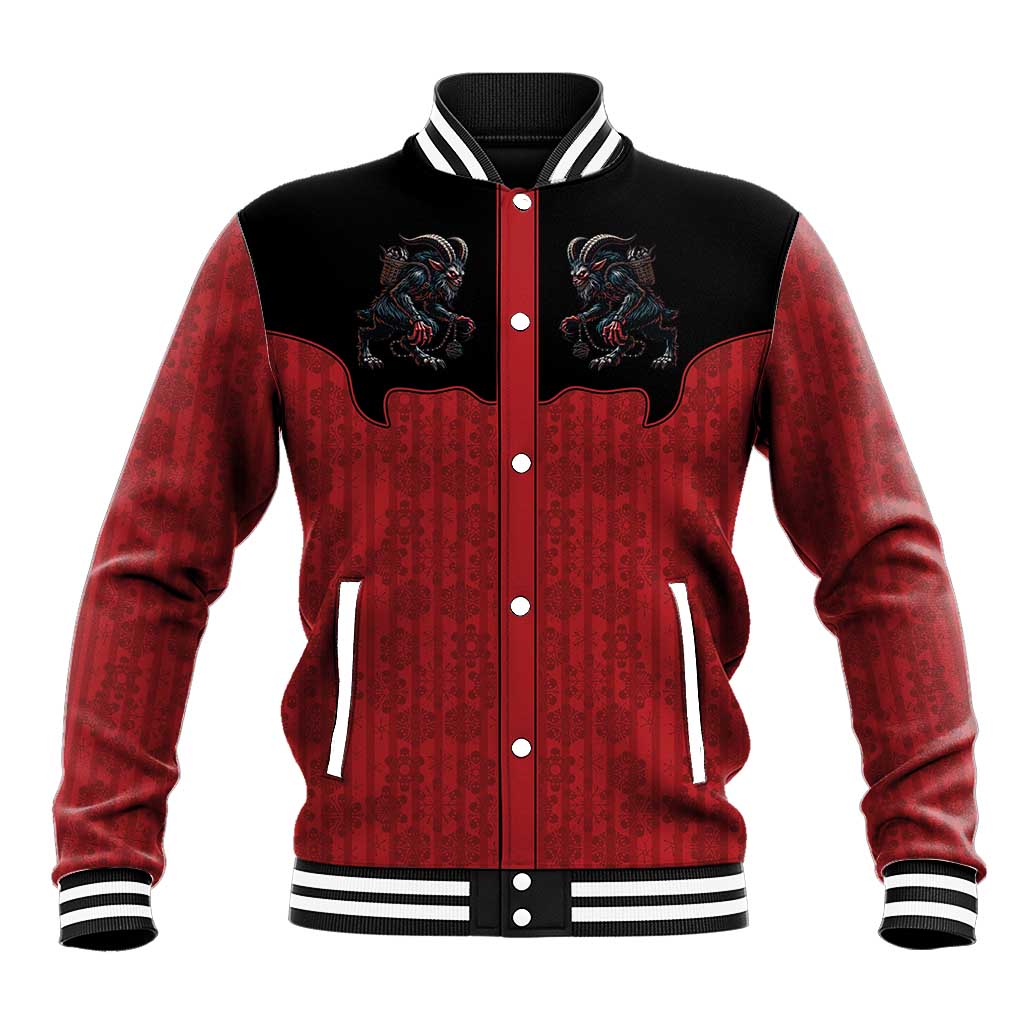 Western Yoke Baseball Jacket Krampus Christmas Horror Style - Wonder Print Shop