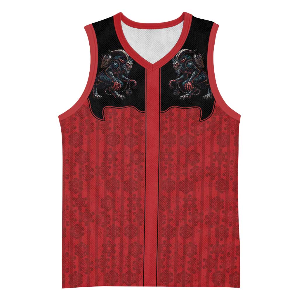 Western Yoke Basketball Jersey Krampus Christmas Horror Style - Wonder Print Shop