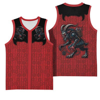 Western Yoke Basketball Jersey Krampus Christmas Horror Style - Wonder Print Shop