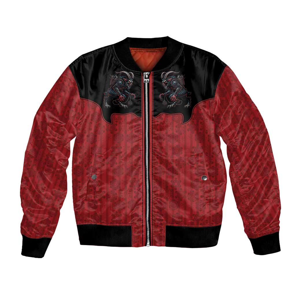 Western Yoke Bomber Jacket Krampus Christmas Horror Style - Wonder Print Shop
