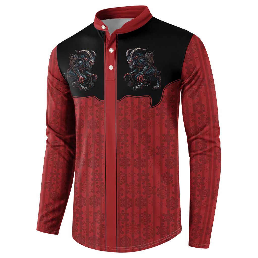 Western Yoke Button Sweatshirt Krampus Christmas Horror Style - Wonder Print Shop