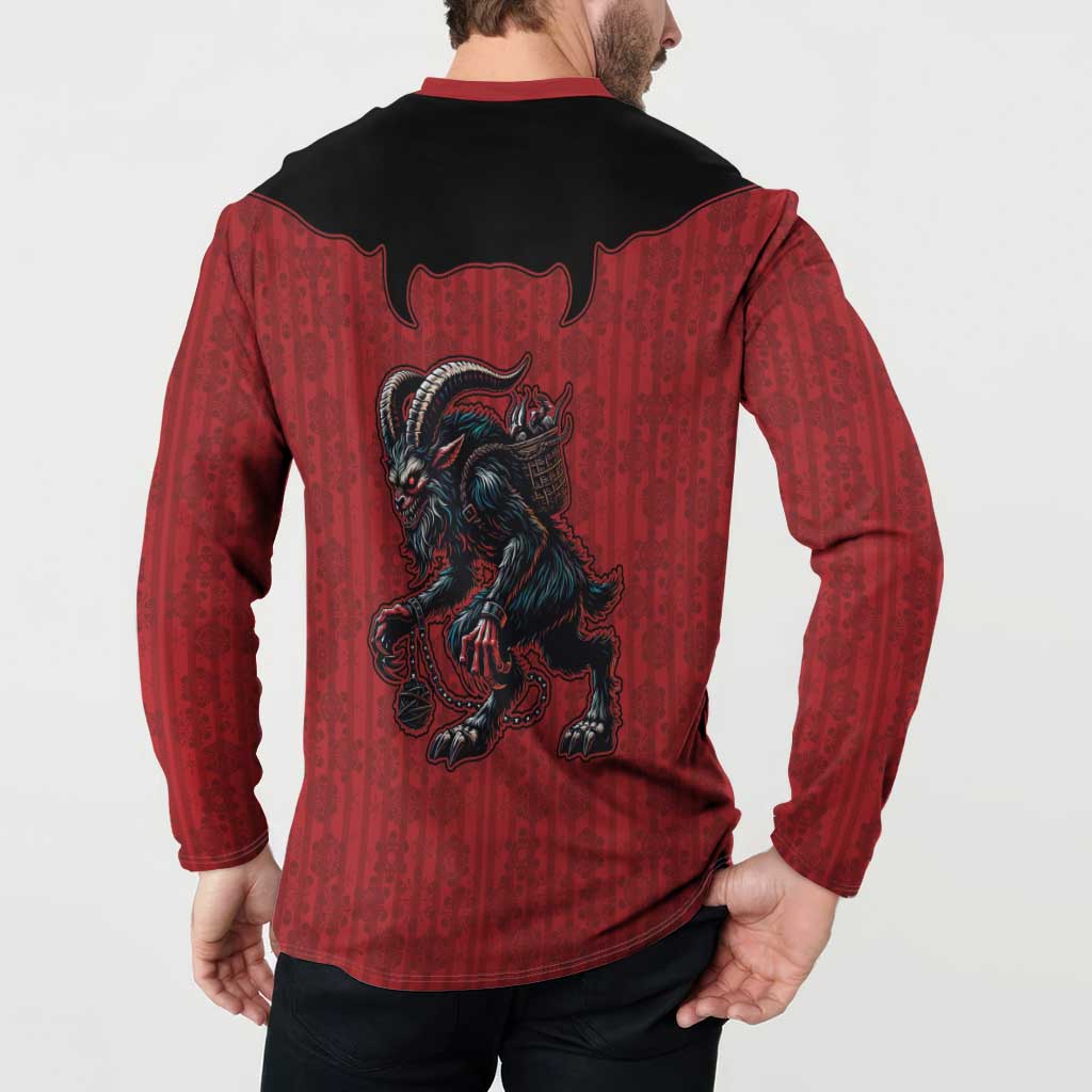 Western Yoke Button Sweatshirt Krampus Christmas Horror Style - Wonder Print Shop