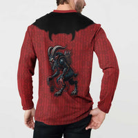 Western Yoke Button Sweatshirt Krampus Christmas Horror Style - Wonder Print Shop