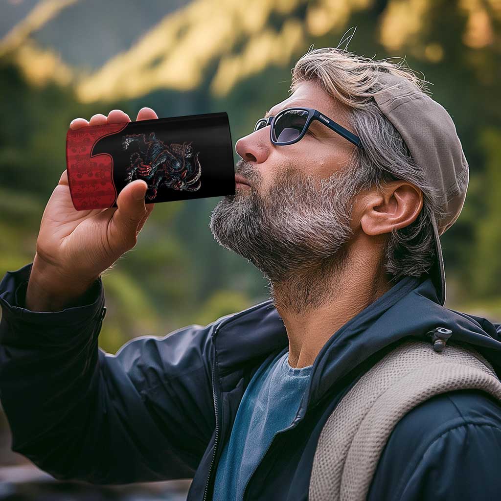 Western Yoke 4 in 1 Can Cooler Tumbler Krampus Christmas Horror Style - Wonder Print Shop