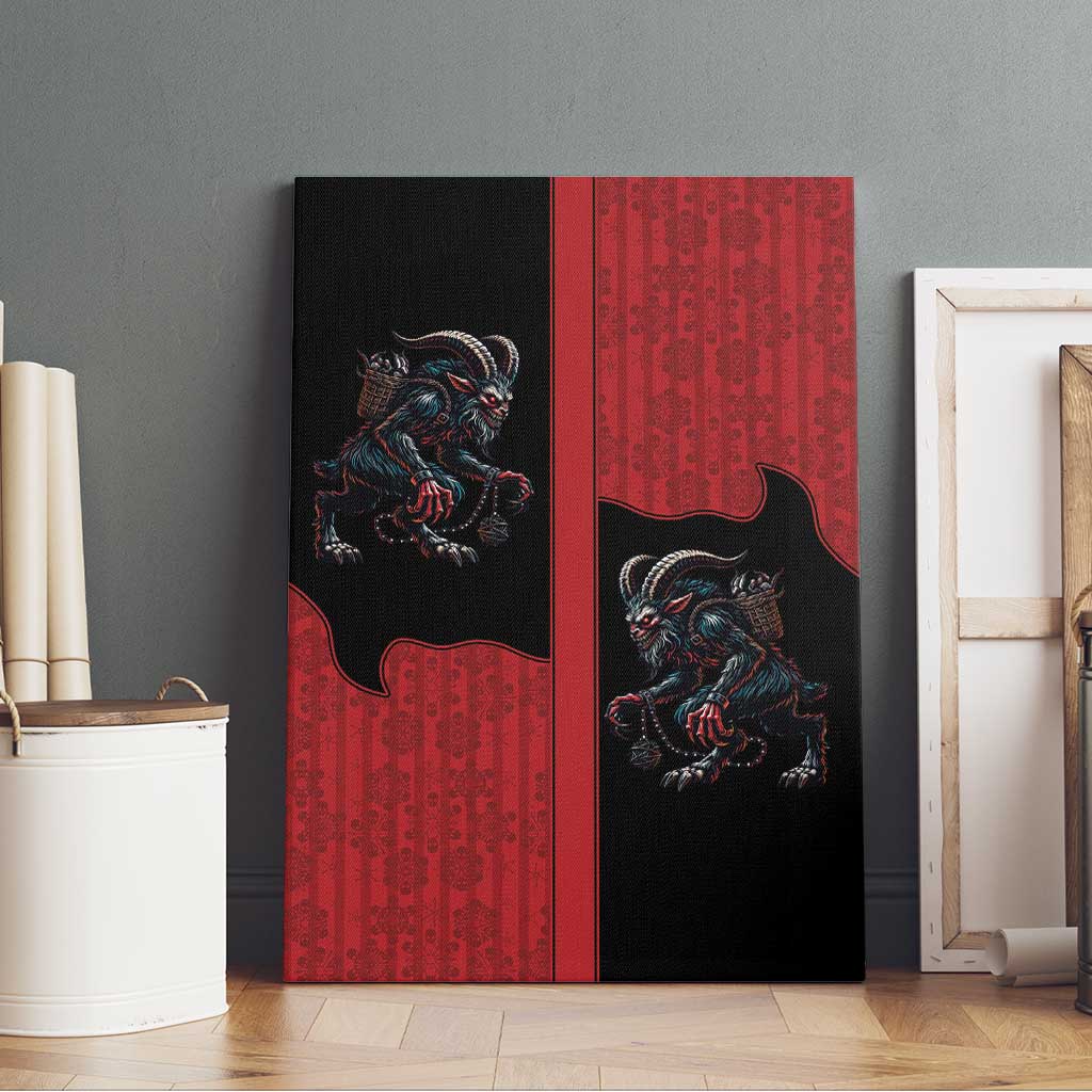 Western Yoke Canvas Wall Art Krampus Christmas Horror Style - Wonder Print Shop