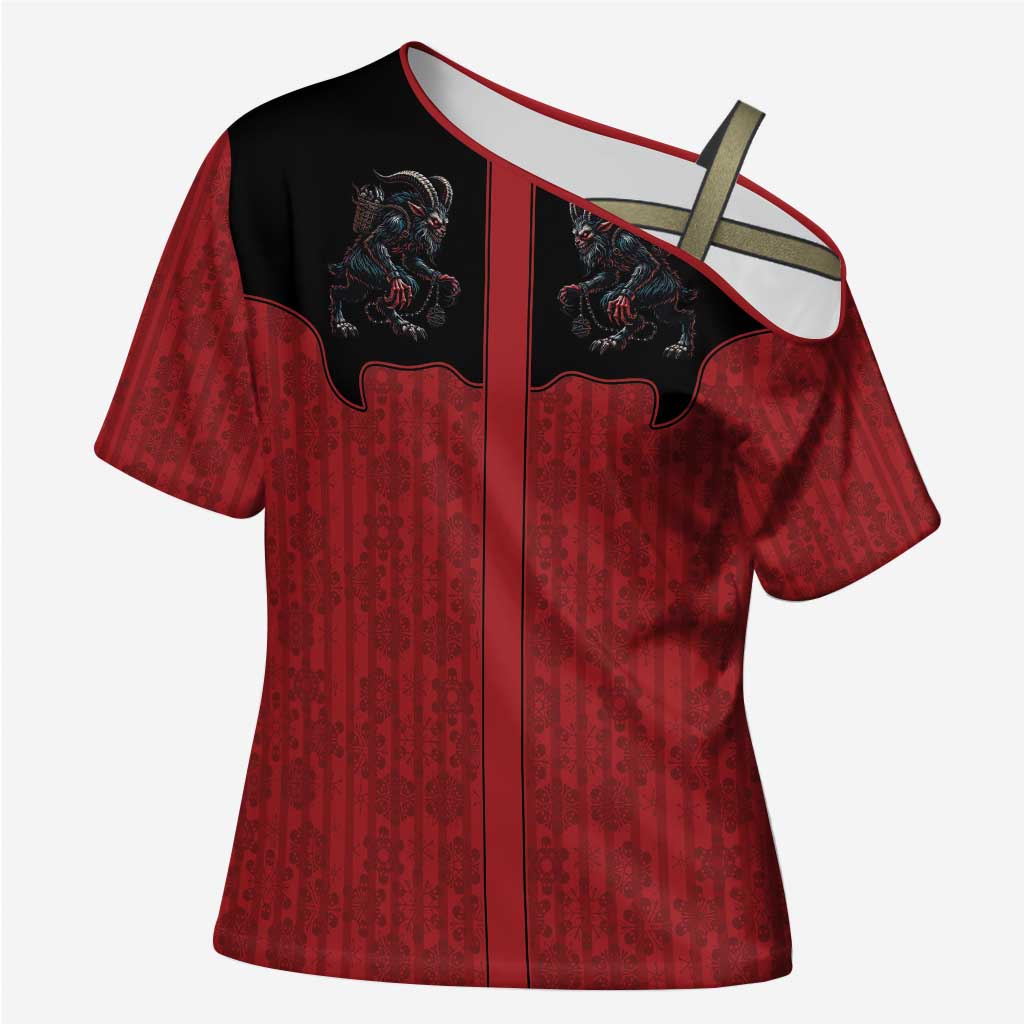 Western Yoke Cross Shoulder Shirt Krampus Christmas Horror Style - Wonder Print Shop